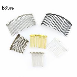 BoYuTe 10Pcs Vintage Hand Made Diy Wire Comb Metal Hair Comb Base 6 Colours Plated Women's Diy Hair Jewellery Accessories241h