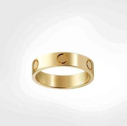 4mm 5mm titanium steel silver love ring men and women rose gold jewelry for lovers couple rings gift6449066