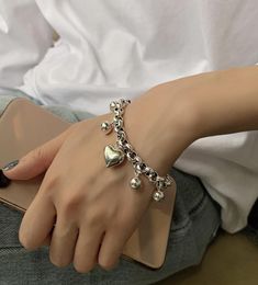 Love Small Ball Ball Chain Texture Charm Bracelets HipHop Koreanstyle Korean Version of The Cold Wind Personality Allmatch Brac4396839