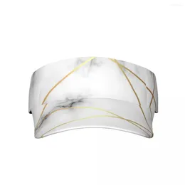 Berets White Gold Line Marble Sports Sun Visor Hats Touch Fasteners Outdoor Adjustable Caps For Men Women