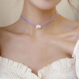 Choker Punk Style Purple Lace Women's Necklace Fashionable Sweet Romantic Banquet Club Party For Women Fashion Jewellery 2023