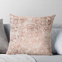 Pillow Modern Faux Rose Gold Floral Mandala Hand Drawn Throw Sofa S Covers Ornamental Pillows For Living Room