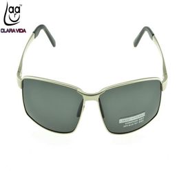 Brand CLARA VIDA Al-Mg Alloy Inner Coating Polarized Sunglasses Mens UV400 Polaroid Sports Driving Outdoor Designer Sun Glasses228E