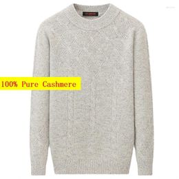 Men's Sweaters Arrival Pure Cashmere Sweater Winter Thickened Fashion Round Neck Solid Color Casual Knitted Men Size XS-4XL