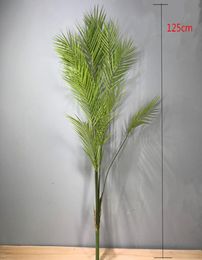 125cm13 Fork Artificial Large Rare Palm Tree Green Lifelike Tropical Plants Indoor Plastic Large Potted Home el Office Decor C07752977