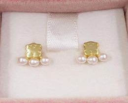 Gold Sweet Dolls Xxs Earrings Stud With Pearls Bear Jewellery 925 Sterling Fits European Jewellery Style Gift Andy Jewel 7127830008335294
