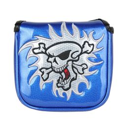 Other Golf Products 1pc Skull Golf Putter Cover Large Mallet Golf Cover Magnetic Closure Fit For Centre Shaft Putters 231211