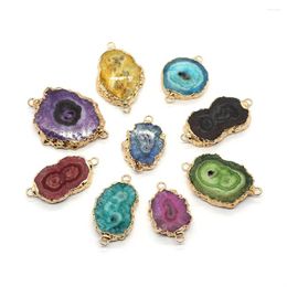 Pendant Necklaces Natural Stone Druzy Crystal Pendants DIY Necklace Earrings Bracelets Jewellery Geode Irregular Connector Charms