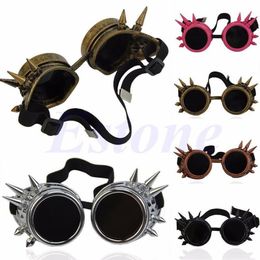 Vintage Retro Victorian Gothic Cosplay Rivet Steampunk Goggles Glasses Welding Punk 5 Colours WY27031231S