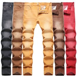 Men's Slim Fit Stretch Jeans Ripped Skinny Jeans for Men, Fashion Straight Leg Comfort Flex Waist Cargo Denim Pants