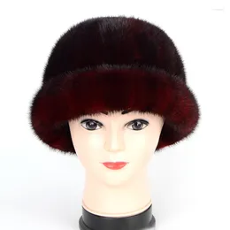Berets Natural Hat Princess Ladies Winter Outdoor Fashion Casual Business Warm Ear Protection Ski Hats For Women