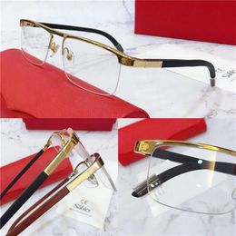 selling glasses frame half frame metal frame wood legs optical glasses men classic business models 8200980249Z