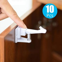 Baby Walking Wings 10Sets Safety Invisible Security Drawer Lock No Punching Children Protection Cupboard Cabinet Door Locks 231211