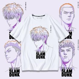 Slam Dunk Master Movie Co branded T-shirt Sakura Flower Path Flowing River Maple Couple Dress Summer Pure Cotton Loose Fashion Brand Short Sleeve