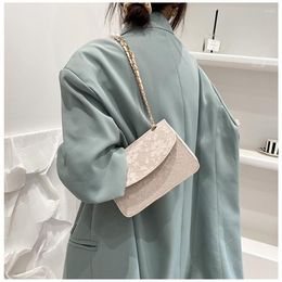 New 2023 Evening Bags Women's Fashion Shoulder Pearl Chain Handbags PU Lace Purse Female Messenger Bag Exquisite Small Square222m