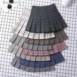 Skirts Summer Skirt For Women 2023 Korean Style Clothes Preppy Girls Chic And Elegant Aesthetic Fe A Line Mini Plaid Pleated SkirtL231212