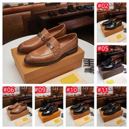 40Model Mens Blue Wedding Shoes Luxury Genuine Leather Designer Fashion Patent Leather Brown Black Designer Dress Office Social Shoes Size 38-47