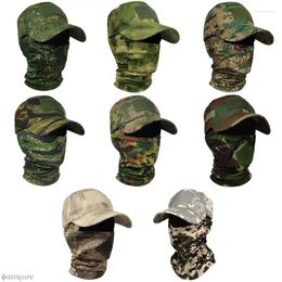 Berets Simple Military Tactical Balaclava Baseball Caps Full Face Mask Men Summer Snapback Sun Hat Outdoor Hunting Camouflage