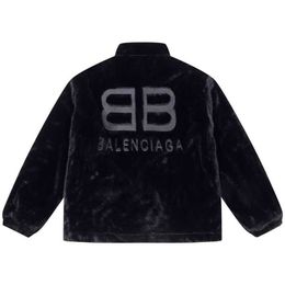 Mens Jacket Balencigss Coat 2023 Autumnwinter New Trendy Brand Family Bb Paris Embroidered Cotton Clip Mid Length Eco Friendly Fur Loose