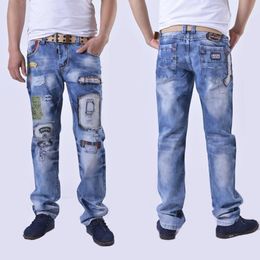 Autumn and Winter New Men's Ripped Jeans Fashion Men's Fashion Street Denim Pants