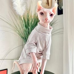 Cat Costumes Cotton Sphinx Cat Dog Clothes For Small Puppy Hairless Cat Sweatshirt Clothing Stripe Pet Costume Kittens Jumpsuit Autumn Winter 231212