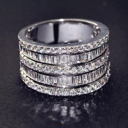 Whole Handmade 300Pcs super shiny diamond ring real S925 Sterling Silver promise Rings Lovers Band Jewelry Gift273b