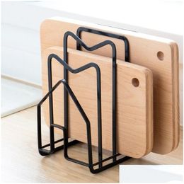 Storage Holders & Racks Rack Shelf Stand Mti Layer Space Saving Rustproof Cutting Board Practical Kitchen Organizer Pot Lid Holder Iro Dhact