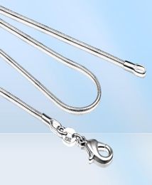 Long 16-28inch (40-80cm) 100% Authentic Solid 925 Sterling Silver Chokers Necklaces 1mm Chains Necklace for Women Wholesale X017070183