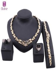 Nigerian Beads Wedding Fashion I Love You Crystal Jewelry Sets Bridal Party Elegant Women Necklace Bracelet Earrings Ring Set6171205