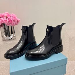 New Autumn/Winter chunky heel back zipper ankle boots Chelsea Boots Fashion simple style heel height 3.5cm luxury designer brand factory LACES shoebox