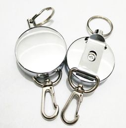 New Retractable Pull Key Ring ID Badge Lanyard Name Tag Card Holder Recoil Reel Belt Clip Metal Housing Metal Covers c6747506240