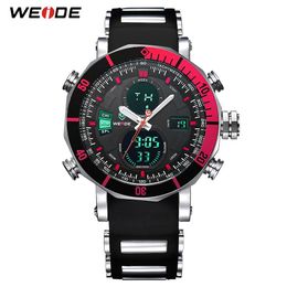 WEIDE Luxury Brand Analog Sports Digital numeral Date Men's Quartz Business Silicone Belt Watch Men Wristwatch Relogio Mascul2286