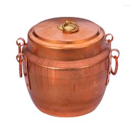 Christmas Decorations Pure Red Copper Braised Rice Pot Vintage Stew Cooking Picnic Kitchenware Can Be Thickened