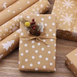 Gift Wrap 6pcsRetro Christmas Wrapping Paper Wedding Green Decoration Artware Kraft Packing Vellum Origami 231211