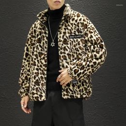 Men's Jackets 2023 Jacket Leopard Grain Printed Lapel Thicken Warm Zipper Large Size Fashion Personality Male Quality Coat