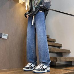 Men's Jeans 2024 Spring Streetwear Baggy Men Korean Fashion Loose Straight Wide Leg Pants Male Brand Clothing Demin Trouser Black