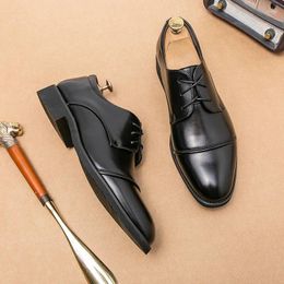 Dress Shoes Men Formal Leather Business Casual High Quality Pointed Luxury Male Oxfords Office Triple Joint