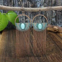 Dangle Earrings Exknl Long Tassel Big For Women Geometric Ethnic Boho Beach Enamel Drop Weddings Bride Jewellery Handmade 2024