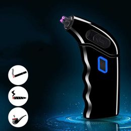 Cigar Double Arc Pulse Lighter Metal Windproof USB Charging Outdoor Electric Flameless High Power Gift for Men