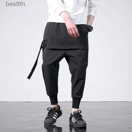 Men's Pants New Western Fashion Men Korean Style Techwear Jogger Trousers Hip Hop Autumn Casual Street Harem PantsL231212