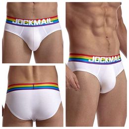 Fashion Cotton Briefs Shorts White Low Waist Men S Underwear Rainbow Belt Boxer