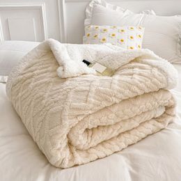 Blankets Plaid Bed Blanket Children Adults Warm Winter Blankets And Throws Thick Wool Fleece Throw Sofa Cover Duvet Soft Bedspread 231211