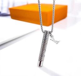 Designer Pendant Necklaces Fashion Whistle Design Stainless Steel Inlaid Diamond Necklace Fashion Jewelry306N7575867