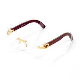 new fashion sport sunglasses popular cool gold silver leopard pattern decor eyeglasses black brown clear lens rimless frames for m194N