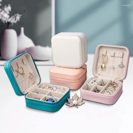 Jewelry Pouches 1Pcs Portable Box Colorful Grid Pattern Zipper Case Earrings Necklace Rings Display Boxes Mini Travel Storage