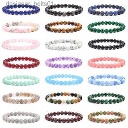 Charm Bracelets Natural Stone Beads Bracelet For Women Men Amethysts Crystal Quartzs Aquamarines Jades Jewellery Agates Elastic Bangle BraceletsL231214