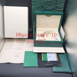 Quality Dark Green Watch Box Gift Case For RRR Watches Booklet Card Tags And Papers In English Swiss Watches Boxes Top Qualit2380