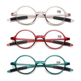 Sunglasses Vintage Retro Small Round Frame Reading Glasses For Presbyopic Women Men Black PC Resin Clear Lens Presbyopia Eyeglasse240U