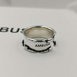 ambush rings AMBUSH industrial ring with niche design for men women couple opening adjustable geometric alloy silver versatile for summer