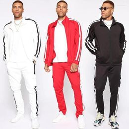 Men's Tracksuits Personalised And Trendy Casual Sports Zipper Set Fashionable Versatile Loose Jacket Slim Fit Pants